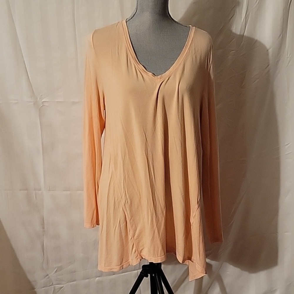 Soft Surroundings Apricot Ice Sublime Long Sleeve Tunic Top Size: L